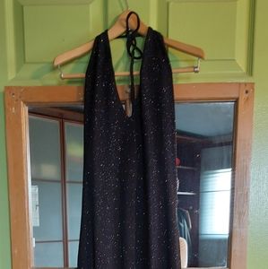 Long black halter dress